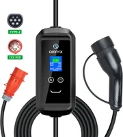 Podróżna stacja ładowania pojazdów elektrycznych - 22 kW, typ 2, Bluetooth, WiFi, 5 m, aplikacja mobilna