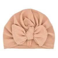 Babymütze Einfarbige Schleife Herbst Winter Süße winddichte Indianermütze für Outdoor-Khaki