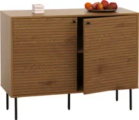 Príborník HWC-N78, komoda, príborník, škandinávsky štýl kov drevo melamín MVG 86x110x40cm ~ prírodný