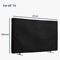 kwmobile Leinen Hülle kompatibel mit 43" TV - Staubschutz Abdeckhaube Schutzhülle für Fernseher - TV Bildschirm Staubhaube Haube in Schwarz