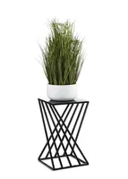 HowHomely | Blumenständer, Pflanzenständer, Pflanzenständer Schwarz - 40 cm, Blumenständer Metall, Blumensäule, LOFT