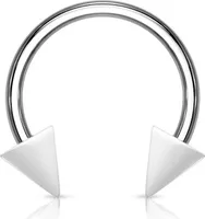 viva-adorno Universal Hufeisen Piercing Chirurgenstahl 316L UV Spitzen Septum,Lippe,Augenbraue,Nase Z305,weiß