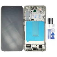 Für Samsung Galaxy S23 Plus Display Full OLED mit Rahmen Einheit Touch Ersatzteil Reparatur Silber