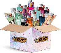 BIC Maxi Feuerzeuge 10 Stück - Top Motive - 10er Mix-Paket - BIC J26 mit Reibrad / Feuerstein-Zündun