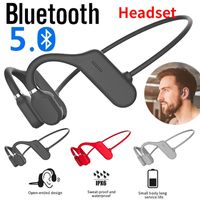 Bezprzewodowy zestaw słuchawkowy Bluetooth 5.0 HiFi Stereo z otwartymi słuchawkami dousznymi z mikrofonem i długim czasem czuwania Bluetooth - wodoodporne słuchawki do biegania, sportu, fitnessu i siłowni - czarne