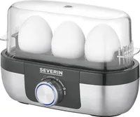 SEVERIN Eierkocher EK 3163 für 3 Eier Edelstahl / schwarz
