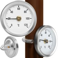 Clip-auf Rohr Thermometer Heißwasserthermometer Bimetall Temperaturanzeige und Feder 8122
