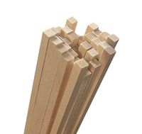 Set von 50 Holzstäben (quadratisch, 8x8 mm, 70 cm lang, Birkenholz)