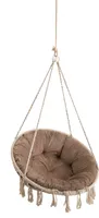 Velvet Kissen für Hängesessel, Sitzkissen für Stuhl, Hängekorb Sessel, Indoor Kissen, Waschbar Auflage, Rund, Swing, Schaukelkissen, 92 cm, Beige