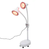 Dwugłowicowa lampa na podczerwień 275W 220V Lampa grzewcza do terapii podczerwienią 360° Regulowana lampa grzewcza ze stojakiem do użytku domowego Salon masażu Ulga dla mięśni