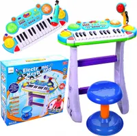 MalPlay Keyboard mit Ständer | Klavier Kinderpiano | Multifunktions Standkeyboard | inkl. Mikrofon und Hocker | mit Licht und Sound