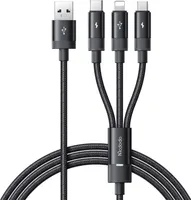 Mcdodo 3v1 USB Kabel Rychlé Nabíjení USB-C Lightning Micro USB QC 1m LED