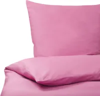 BELIANI Komplet pościeli różowy bawełna 200 x 220 cm jednolity wzór poszewki na kołdrę i poduszki nowoczesny elegancki sypialnia