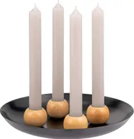 bremermann Tablett | 4 magnetischer Kerzenhalter | Kerzenständer, schwarz