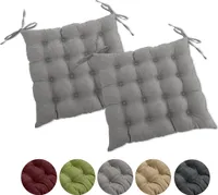 WOMETO sada 2 sedáků na židli 40x40 cm - šedý polštářek na židli polštářek na židli polštářek na židli s popruhy