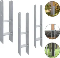 YUENFONG 2 kusy podpier H-stĺpikov v žiarovo pozinkovanom vyhotovení 101 mm H-kotva Žiarovo pozinkovaná - dĺžka 600 mm, hrúbka materiálu 5 mm (2 kusy 101 mm)