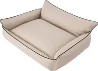 Hundebett Haustierbett Liegen Hundekissen Kissen Bett Hundeliege Hundematratze Sofa Tierbett Hundesofa Matratze, XXL - 106 x 80 cm, Beige Ökoleinen