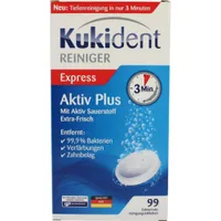 Kukident Active Plus čisticí tablety na zubní náhrady 99 ks