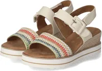 Tom Tailor Damen Keilsandaletten Beige Textil Größe: 41