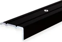 PROVISTON | Winkelprofil | Aluminium eloxiert | Schwarz | Breite 24.5 mm | Höhe 10 mm | Länge 1000 mm | Gebohrt | Treppenkantenprofil | Treppenwinkel | Treppenkante | Kombiwinkel | 1 Stück