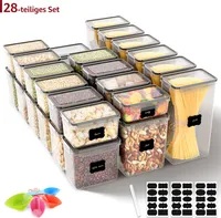 CMYbabee Vorratsdosen mit Deckel Luftdicht Set of 28, BPA frei, Gesamtkapazität 44.08L, Mottensichere Küchen Organizer Cornflakes Müsli Mehl Aufbewahrung, Vorratsbehälter mit Etiketten