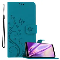 Cadorabo Hülle für Samsung Galaxy S8 PLUS Schutz Hülle in Blau Schutzhülle Handy Hülle Etui Case Blumen Flower