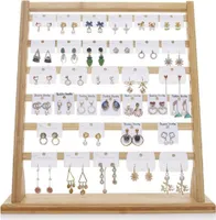360Home Bambus und Holz Regal Aufbewahrung Schmuck Ständer für Ohrringe Klein 32.5*11.5*36.5cm