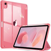 Fintie Hybrid Hülle für iPad 10. Generation 2022 (10.9 Zoll) mit Stifthalter - Stoßfeste Schutzhülle mit transparenter Hartschale auf der Rückseite, Pink