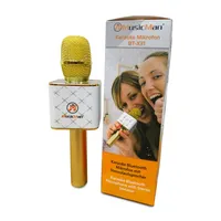 Technaxx BT-X31 Bluetooth® Karaoke-Mikrofon Lautsprecher AUX, USB Gold, Weiß