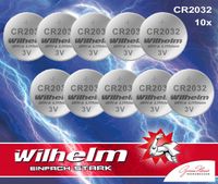 10 x Knopfzelle CR2032 Wilhelm Batterie LIthium 3V CR 2032 Industrieware