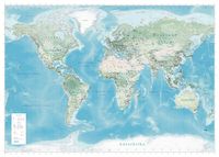 GeoMetro XL Weltkarte 140 x 100 cm physisch, mit beidseitiger Laminierung, beschreibbar/abwischbar, aktuelle Neuauflage, deutsche Version