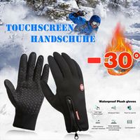 Thermo Touchscreen Wasserdicht Leder Handschuhe Damen Herren Auto Schwarz Außen 