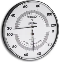 TFA Dostmann Analoges Sauna-Thermo-Hygrometer, 40.1032, Messung der Temperatur/Luftfeuchtigkeit, präzises Haar-Synthetik-Werk