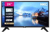 HKC 24F1D Fernseher 24 zoll ( TV 60 cm ), Dolby Audio, LED, Triple Tuner DVB-C / T2 / S2, CI+, VGA PC Connection, HDMI, USB, digitaler Audioausgang,  incl. Hotelmodus