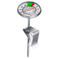 Westmark Milch-Thermometer - praktisches Küchenthermometer zum optimalen Aufschäumen von Milch, leckerer Milchschaum für Kaffee, Barista-Thermometer mit Clip - Edelstahl