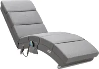 CASARIA® Relaxliege XXL Massage Heizfunktion 186x89x55cm Ergonomisch Stoff Gepolstert 180kg Belastbarkeit Wohnzimmer Innen Chaiselongue Relaxsessel Grau