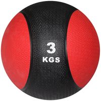 Powrx Medizinball Gewichtsball 1-10 Kg  Schwarz/Rot (3 Kg