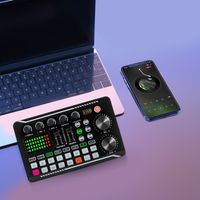 F998 Live Soundkarte Englische Version, Audio Interface Bluetooth Stereo Audio DJ Mixer für Live Streaming