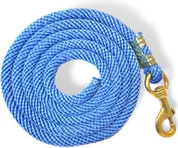 Führstrick für Pferde, Anbindestrick Pferd, Pferde Führstrick mit Karabiner 2,5 m - Farbe hellblau