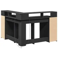 vidaXL LED stůl černý 130x130x91 cm materiál na bázi dřeva