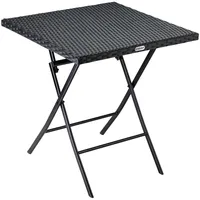 Gartentisch Balkontisch Poly-Rattan Tisch HWC-G19 120x75cm schwarz 