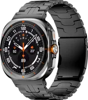 Pre Samsung Galaxy Watch Ultra 47 mm Tri korálky Kovový remienok Black
