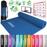 POWRX Yogamatte ColorPop Fitnessmatte Gymnastik inkl. Workout TPE 173x61x0,5 cm Farbe: Königsblau