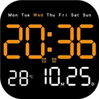Multifunktionale LED-Wanduhr, Fernbedienung, Timing, Countdown, Temperaturanzeige, Orange