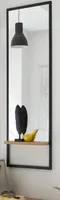 Wandspiegel mit Ablage in Crack Eiche und schwarz matt 30 x 125 cm Spiegel für Flur Diele und Garderobe Yorkshire