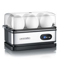 Arendo Eierkocher 6-fach, 400 W, Edelstahl, Warmhaltefunktion, Härtegrad einstellbar, für 6 Eier, silber