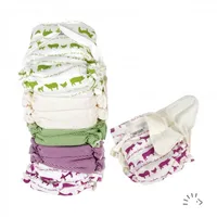 Farbe: Kätzchen LULANDO Stoffwindeln und Moltontücher 70x80cm 5er Set Waschbare Windeln und Spucktücher für Ihr Baby 