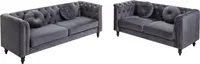 Couchgarnitur 3+2 - Samt - Anthrazit - TURNER