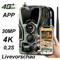 4G Wildkamera mit live übertragung auf Handy Überwachungskamera HC-801PRO Jagdkamera Fotofalle Livevorschau Unsichtbare Schwarz LEDs 36MP LTE