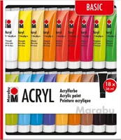 Marabu Acrylfarben Set 18 x 36 ml farbig sortiert